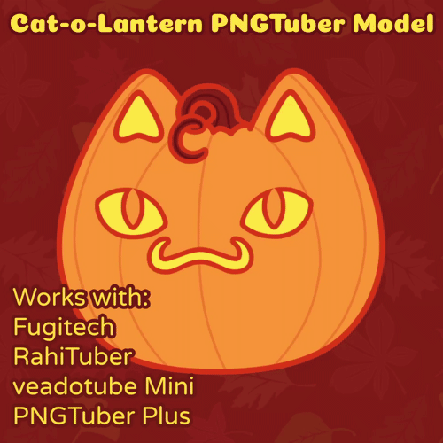 Gif of a jack-o-lantern with cat ears and face. It is looking around and opening it's mouth