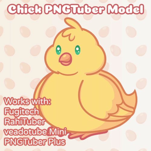 Gif of a yellow chick with green eyes looking around and opening it's beak